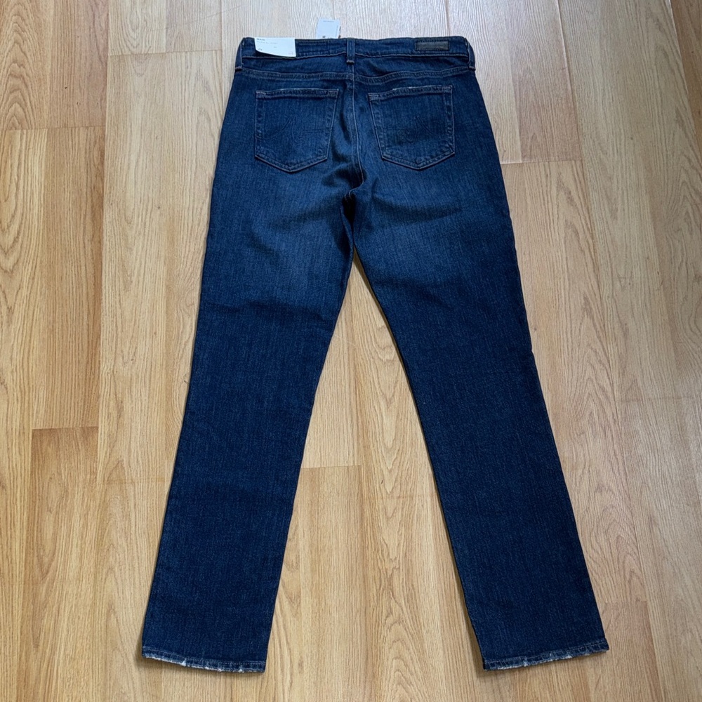 AG Adriano Goldschmied Straight Leg Jeans - Dark Wash Blue - Picture 7 of 12
